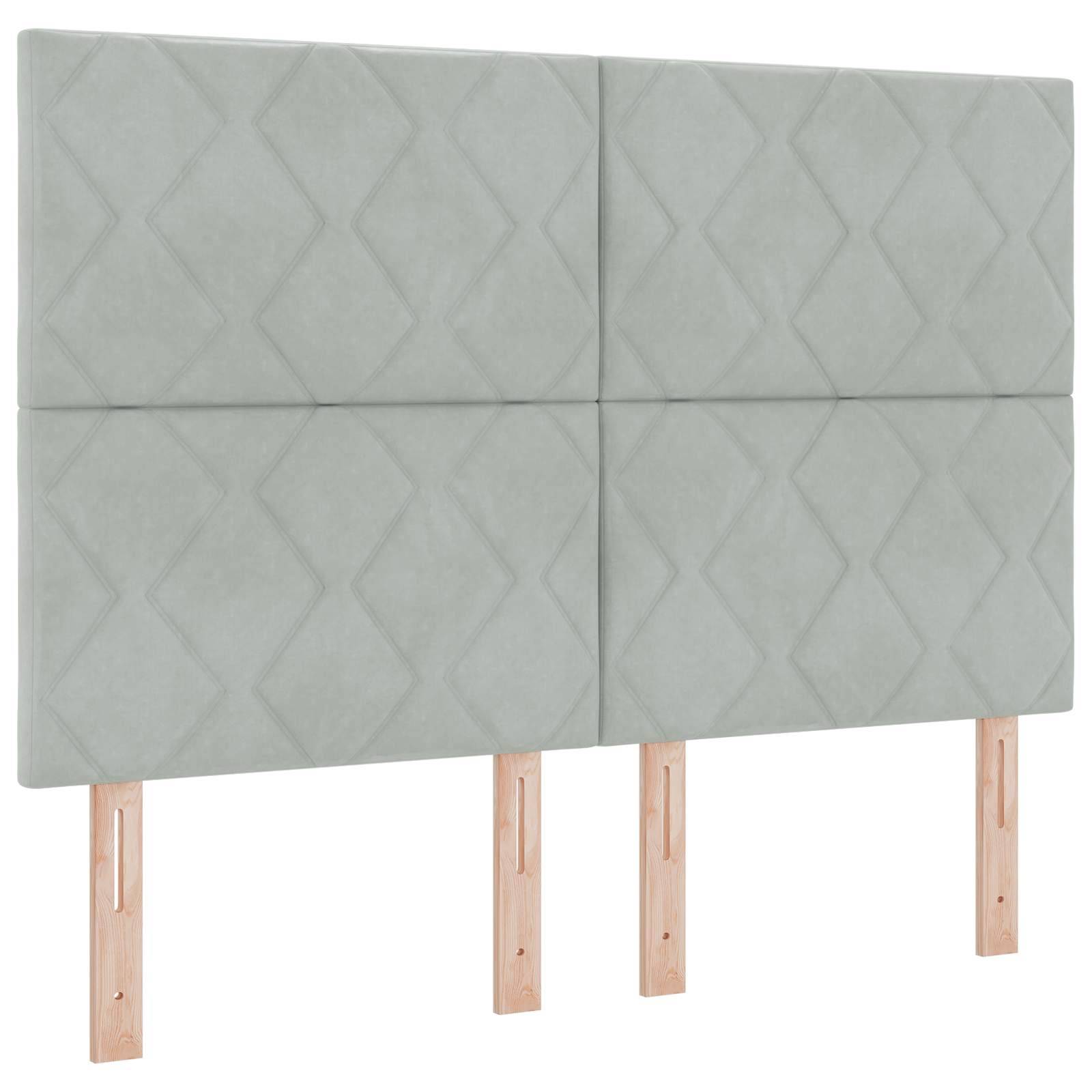 vidaXL Ottoman-Bett mit Matratze und LED Hellgrau 140 x 200 cm Samt