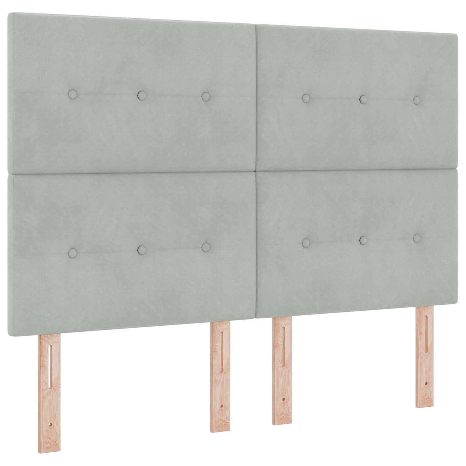 vidaXL Aufbewahrungsbett mit Matratze Hellgrau 140 x 190 cm Samt