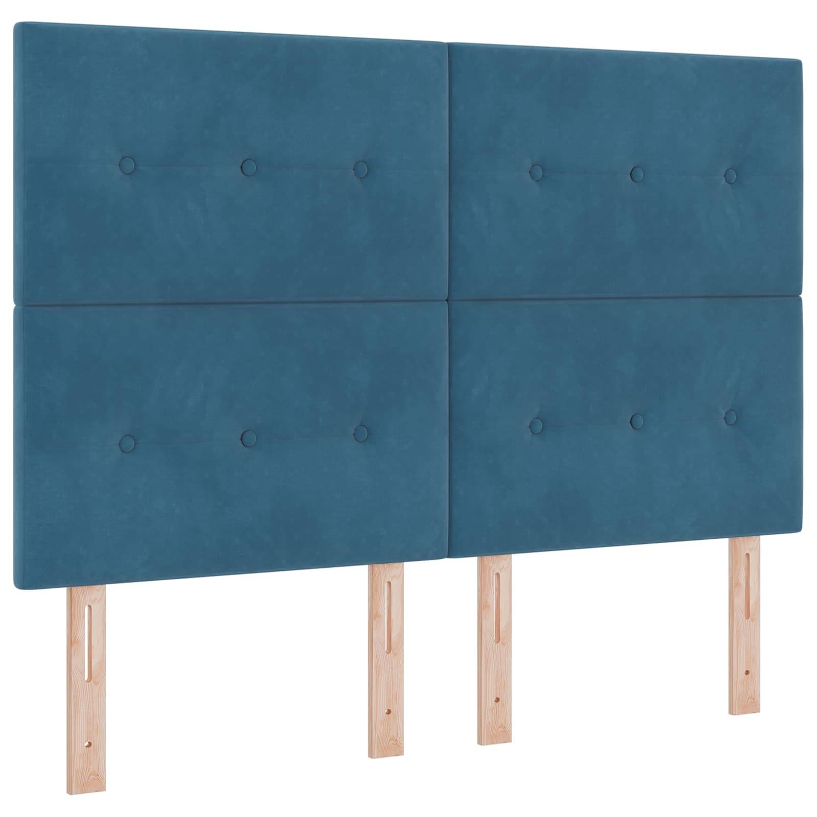 vidaXL Ottoman Bett mit Matratze Dunkelblau 140 x 200 cm Samt