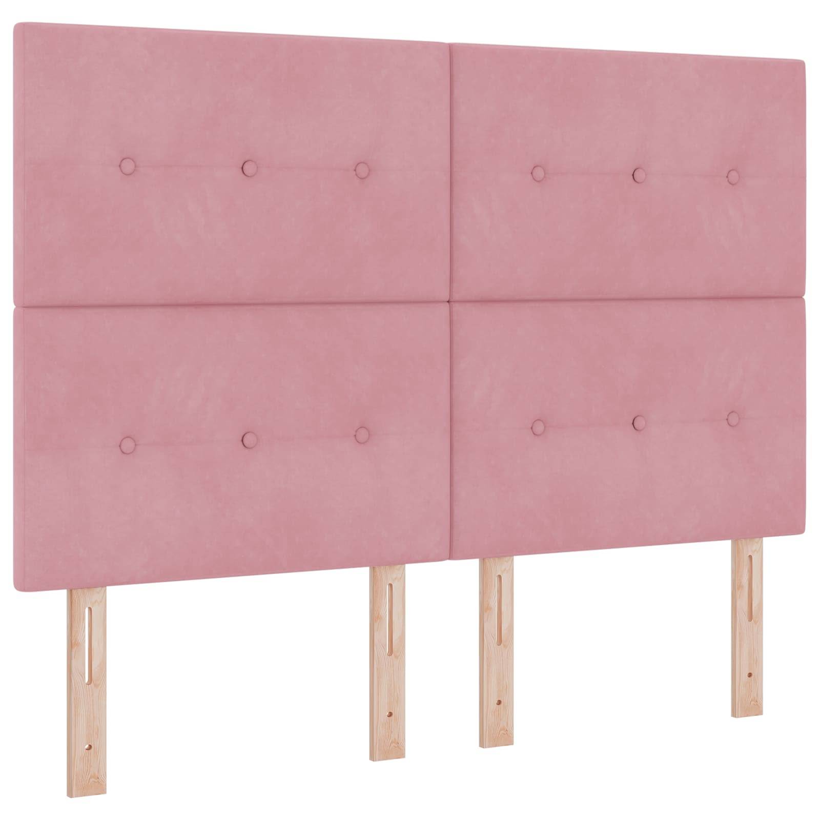 vidaXL Ottoman Bett mit Matratze mit Kopfteil Rosa 140 x 200 cm Samt