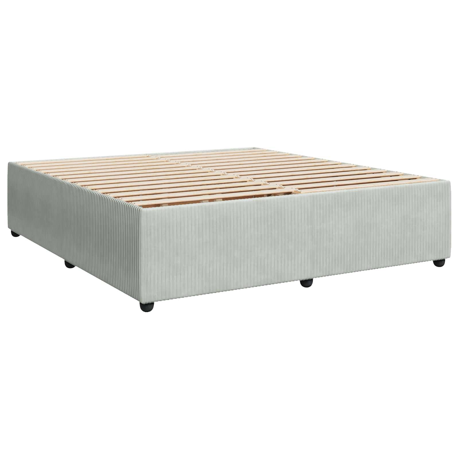 vidaXL Boxspringbett mit Matratze Hellgrau 200 x 200 cm Samt