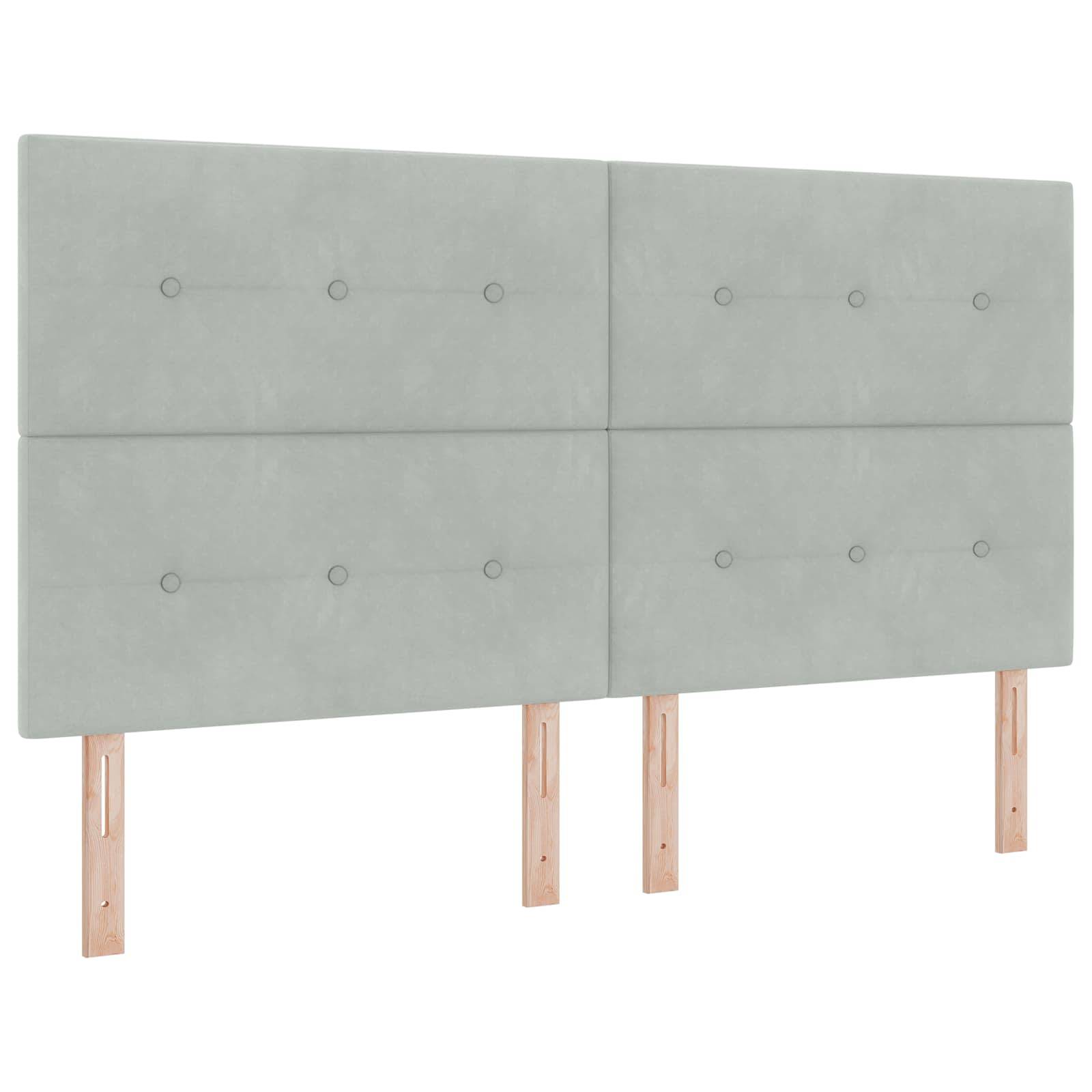 vidaXL Ottoman-Bett mit Matratze und LED Hellgrau 180 x 200 cm Samt