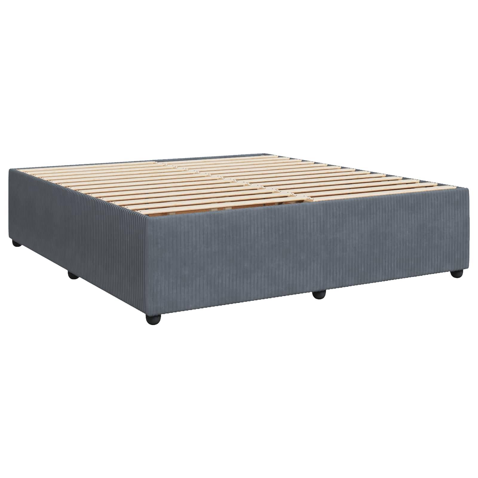 vidaXL Boxspringbett mit Matratze Dunkelgrau 180 x 200 cm Samt