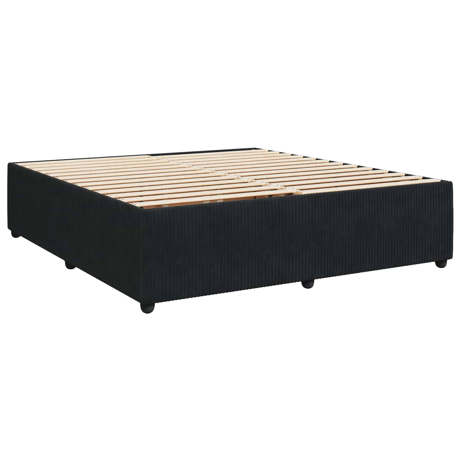 vidaXL Boxspringbett mit Matratze Schwarz 180 x 200 cm Samt