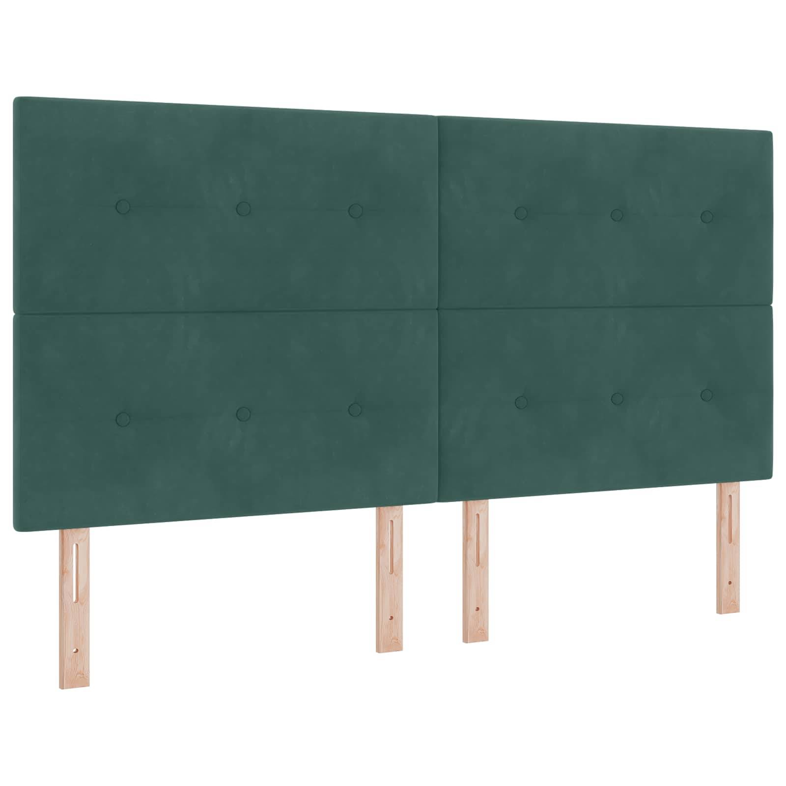 vidaXL LED-Speicherbett mit Matratze Dunkelgrün 180 x 200 cm Samt