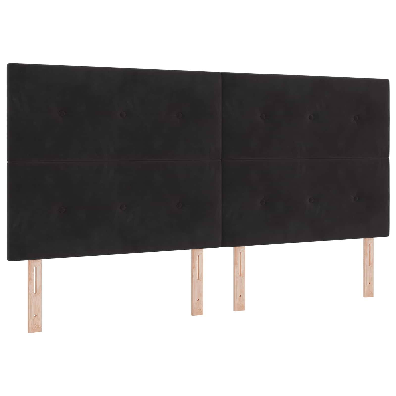 vidaXL Boxspringbett mit Matratze Schwarz 200 x 200 cm Samt