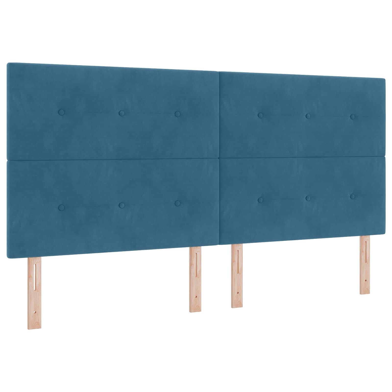 vidaXL Boxspringbett mit Matratze mit Kopfteil Blau 200 x 200 cm Samt