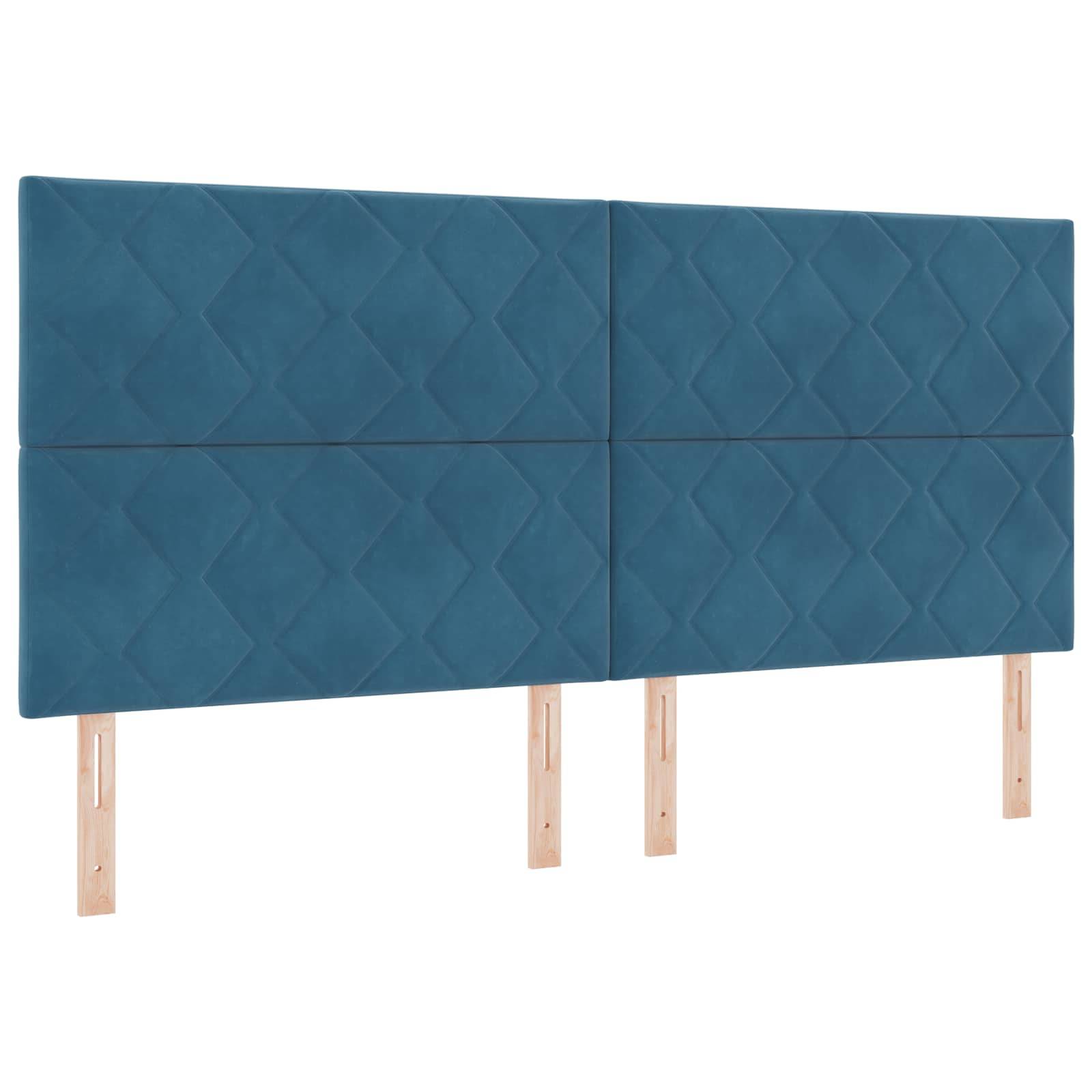 vidaXL Boxspringbett mit Matratze mit Kopfteil Blau 200 x 200 cm Samt