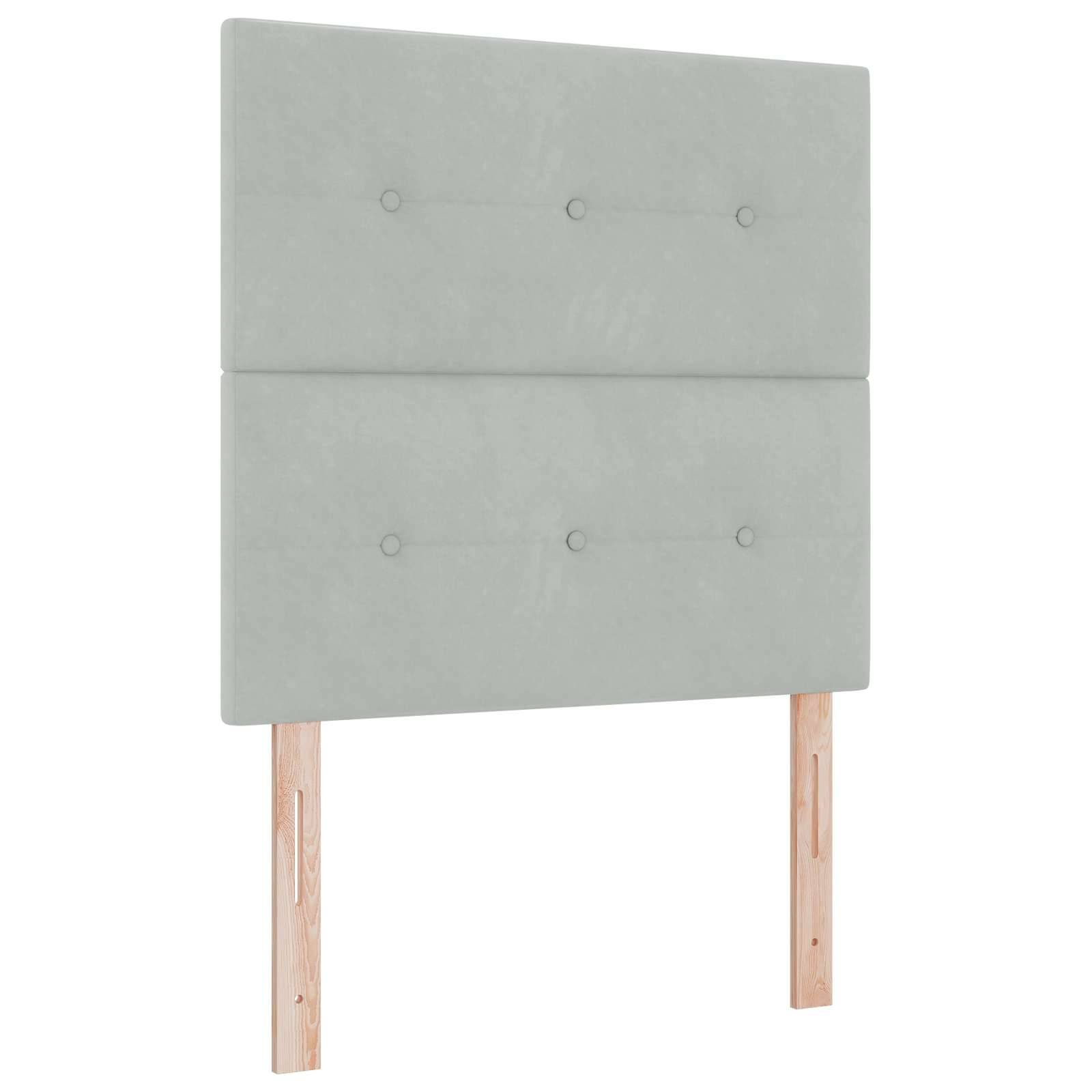 vidaXL Boxspringbett mit Matratze Hellgrau 80 x 200 cm Samt
