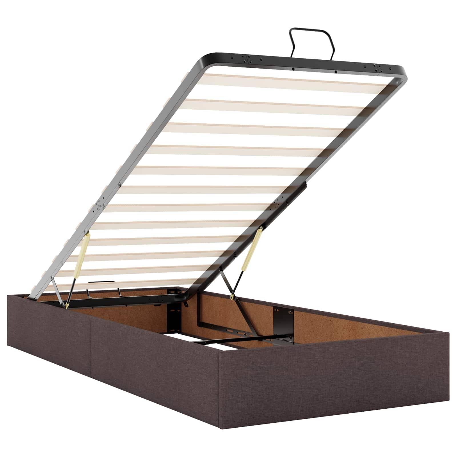 vidaXL Ottoman-Bett mit Matratze und LED Dunkelbraun 100 x 200 cm