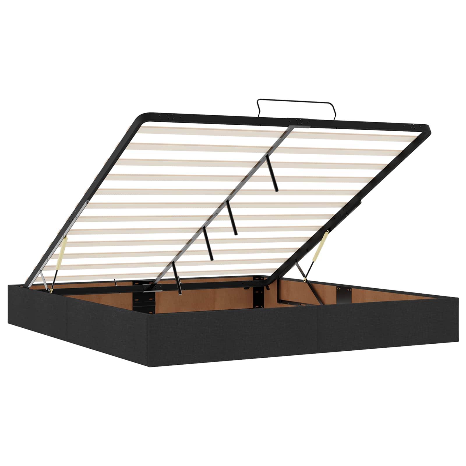 vidaXL Ottoman-Bett mit Matratze und LED Schwarz 180 x 200 cm Stoff