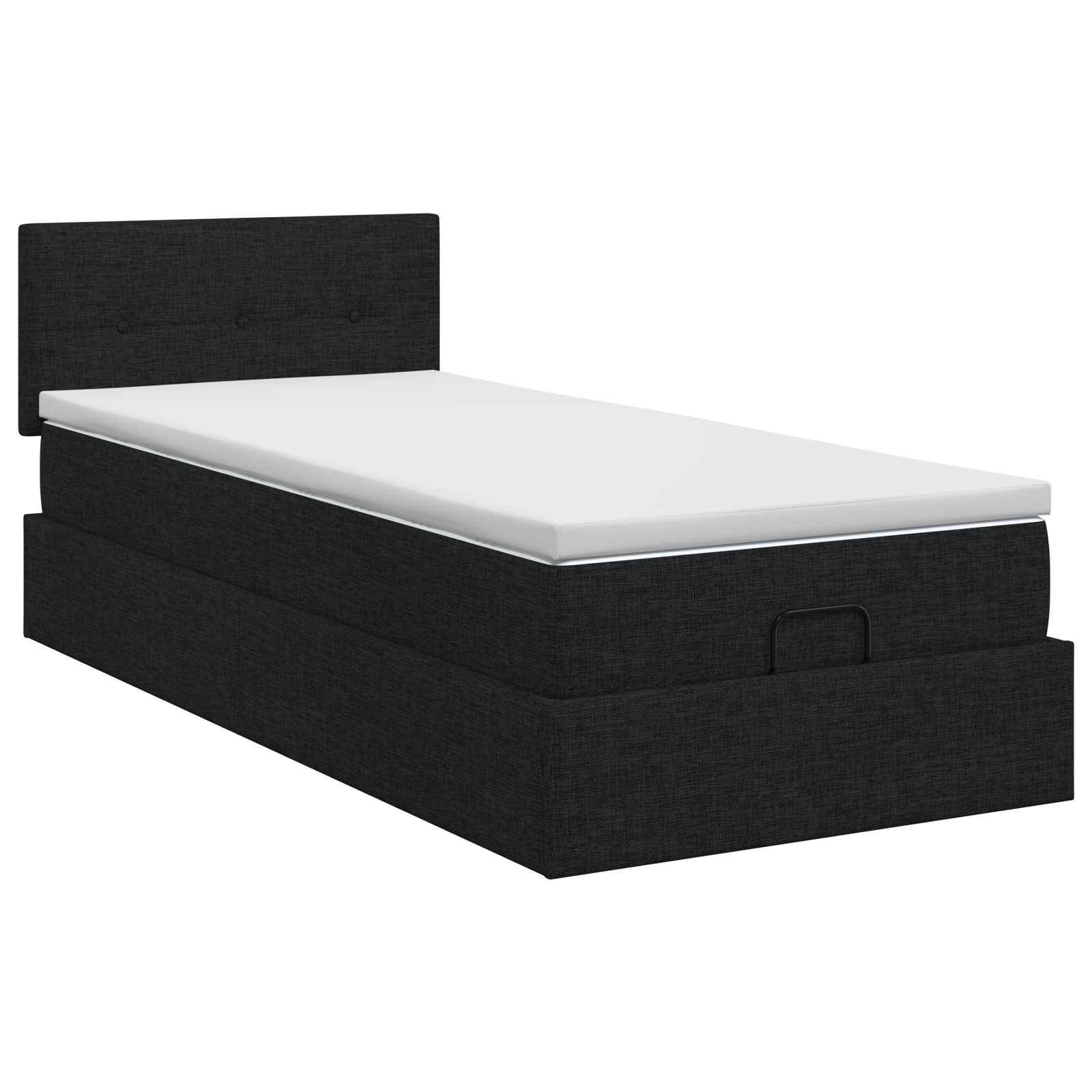 vidaXL Ottoman Bett mit Matratze Schwarz 100 x 200 cm Stoff