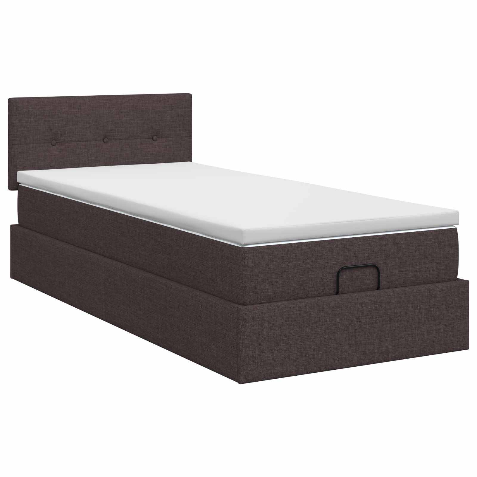 vidaXL Ottoman Bett mit Matratze Dunkelbraun 100 x 200 cm Stoff