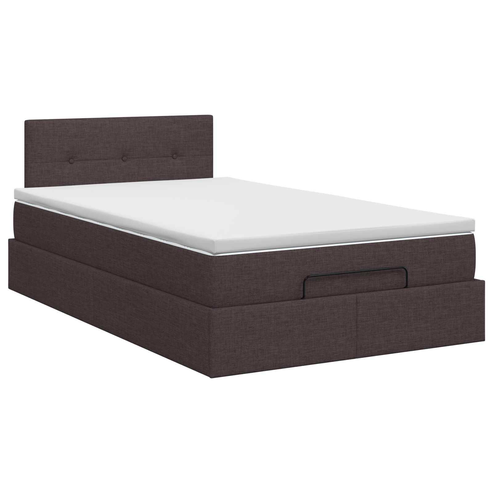 vidaXL Ottoman Bett mit Matratze Dunkelbraun 120 x 190 cm Stoff
