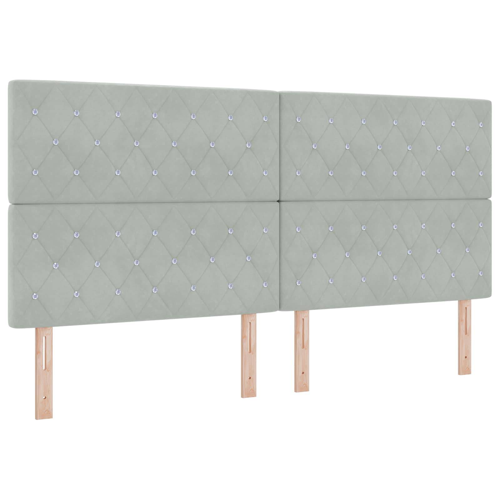 vidaXL Aufbewahrungsbett mit Matratze Hellgrau 200 x 200 cm Samt