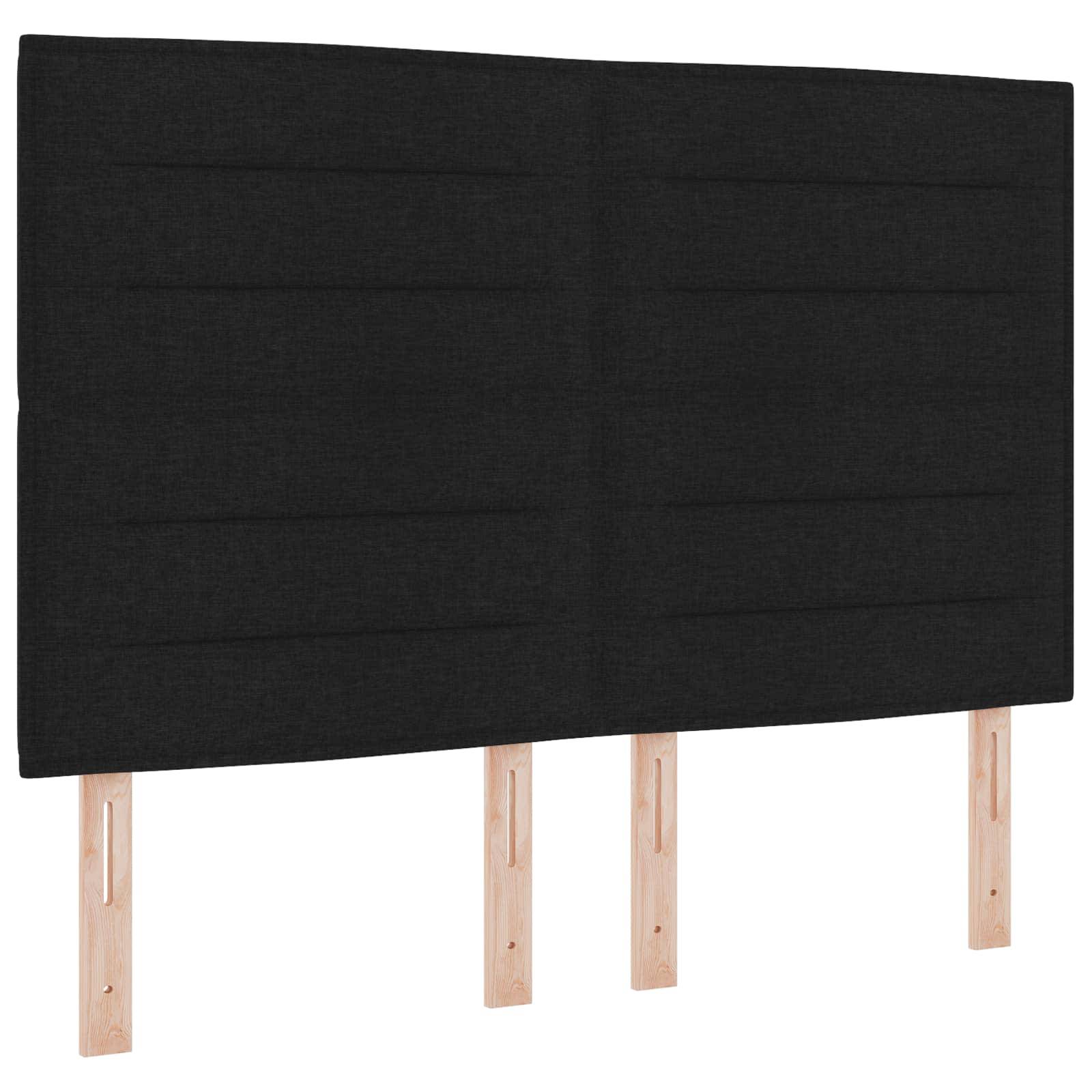 vidaXL LED-Speicherbett mit Matratze Schwarz 140 x 200 cm Stoff