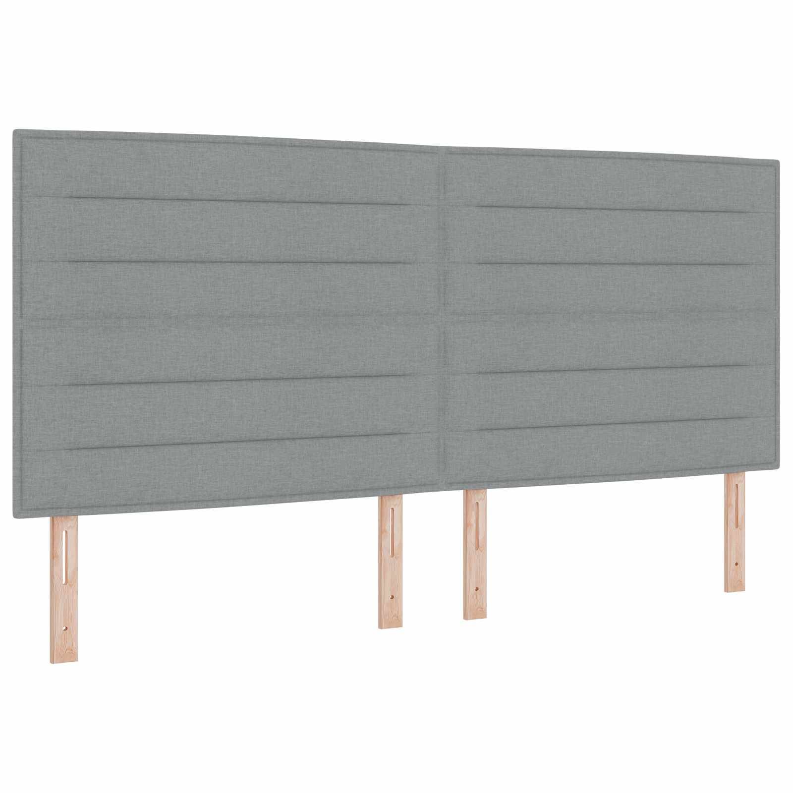 vidaXL Boxspringbett mit Matratze Hellgrau 200 x 200 cm Stoff