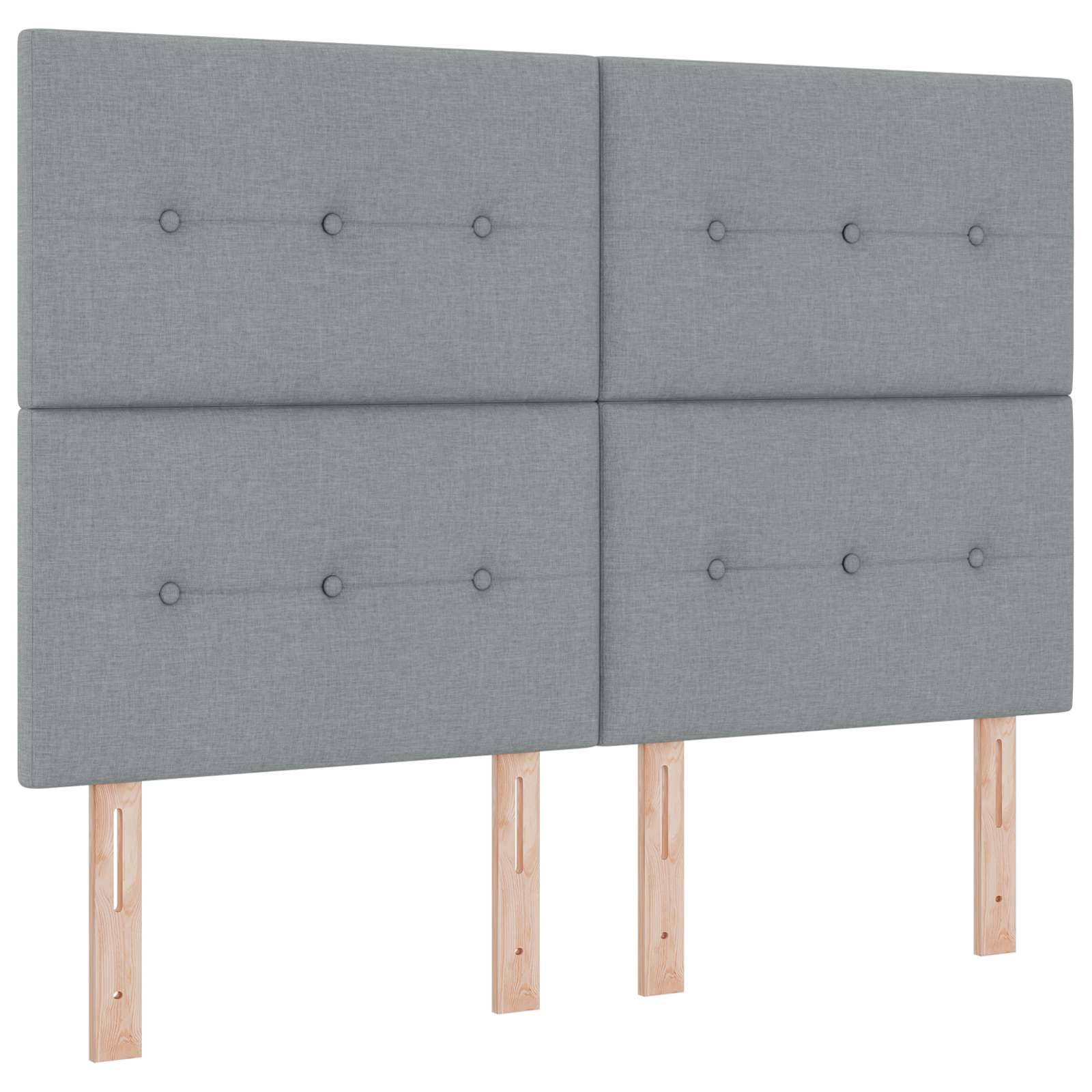 vidaXL Boxspringbett mit Matratze Hellgrau 140 x 200 cm Stoff