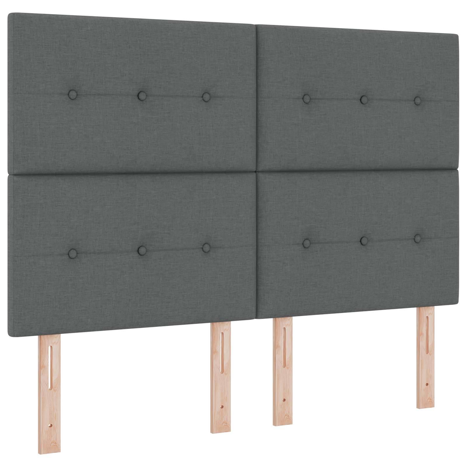 vidaXL Ottoman Bett mit Matratze Dunkelgrau 140 x 200 cm Stoff