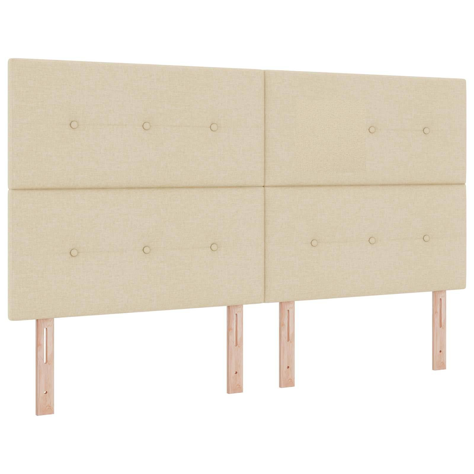 vidaXL LED-Speicherbett mit Matratze Creme 180 x 200 cm Stoff