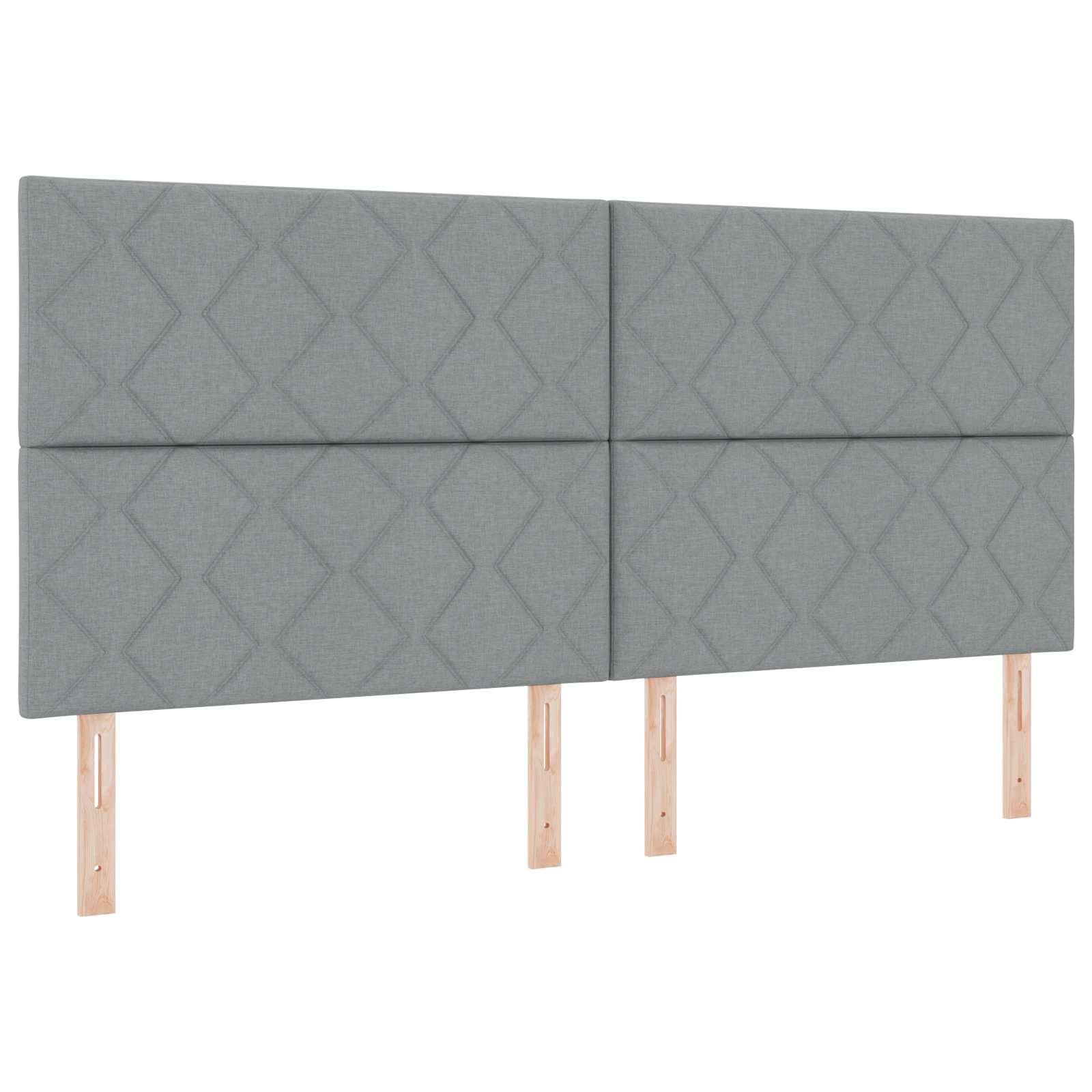 vidaXL Boxspringbett mit Matratze Hellgrau 200 x 200 cm Stoff