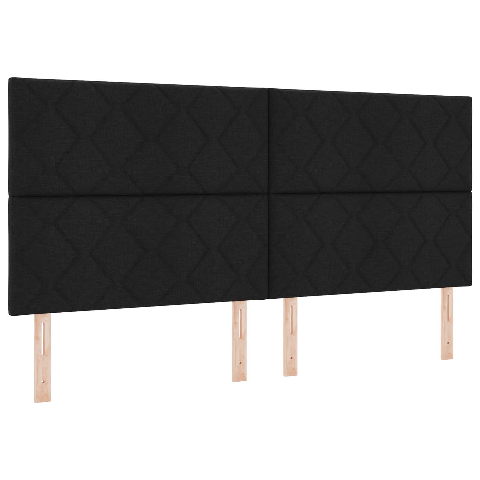 vidaXL LED Boxspringbett mit Matratze Schwarz 200 x 200 cm Stoff