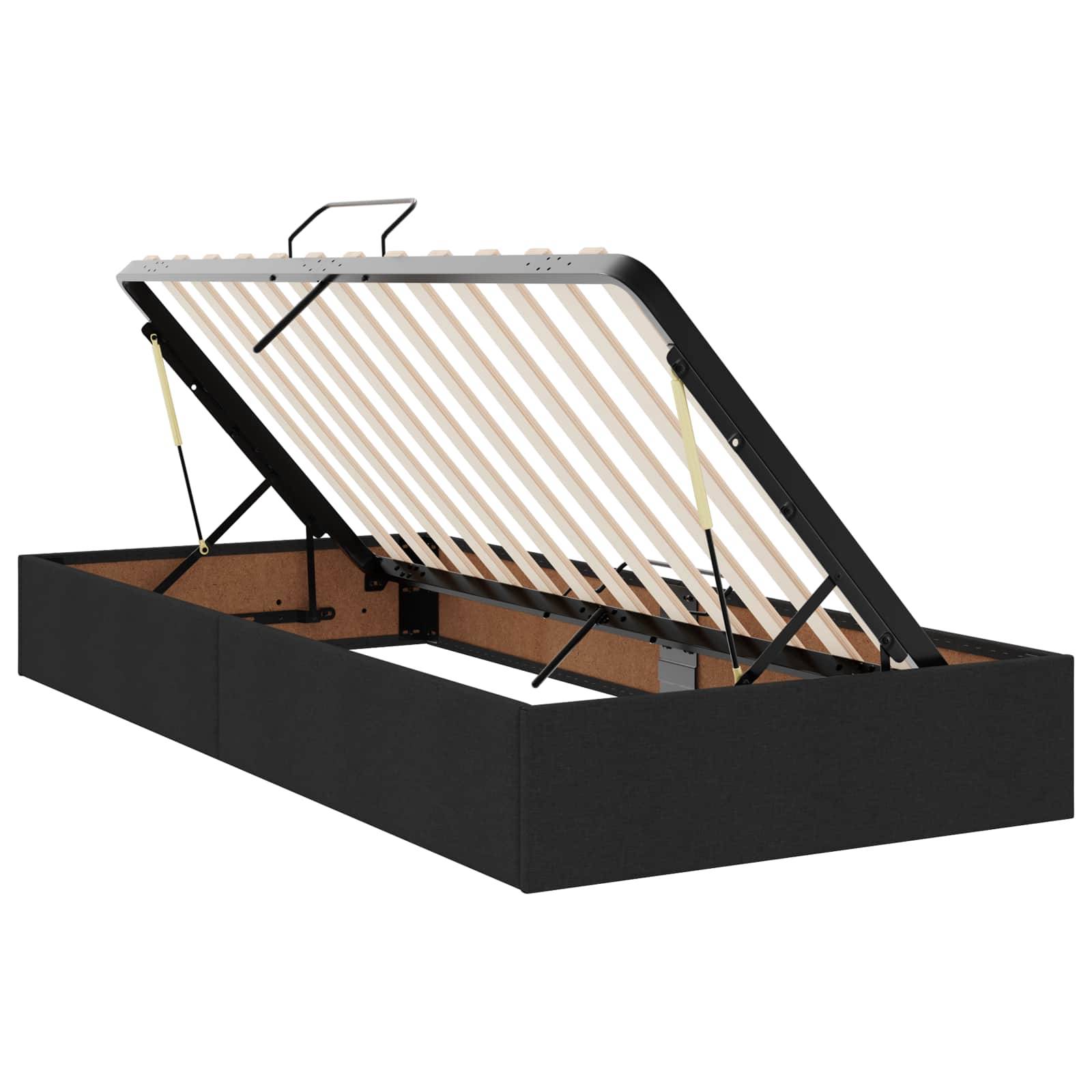 vidaXL Aufbewahrungsbett mit Matratze Schwarz 90 x 190 cm Samt