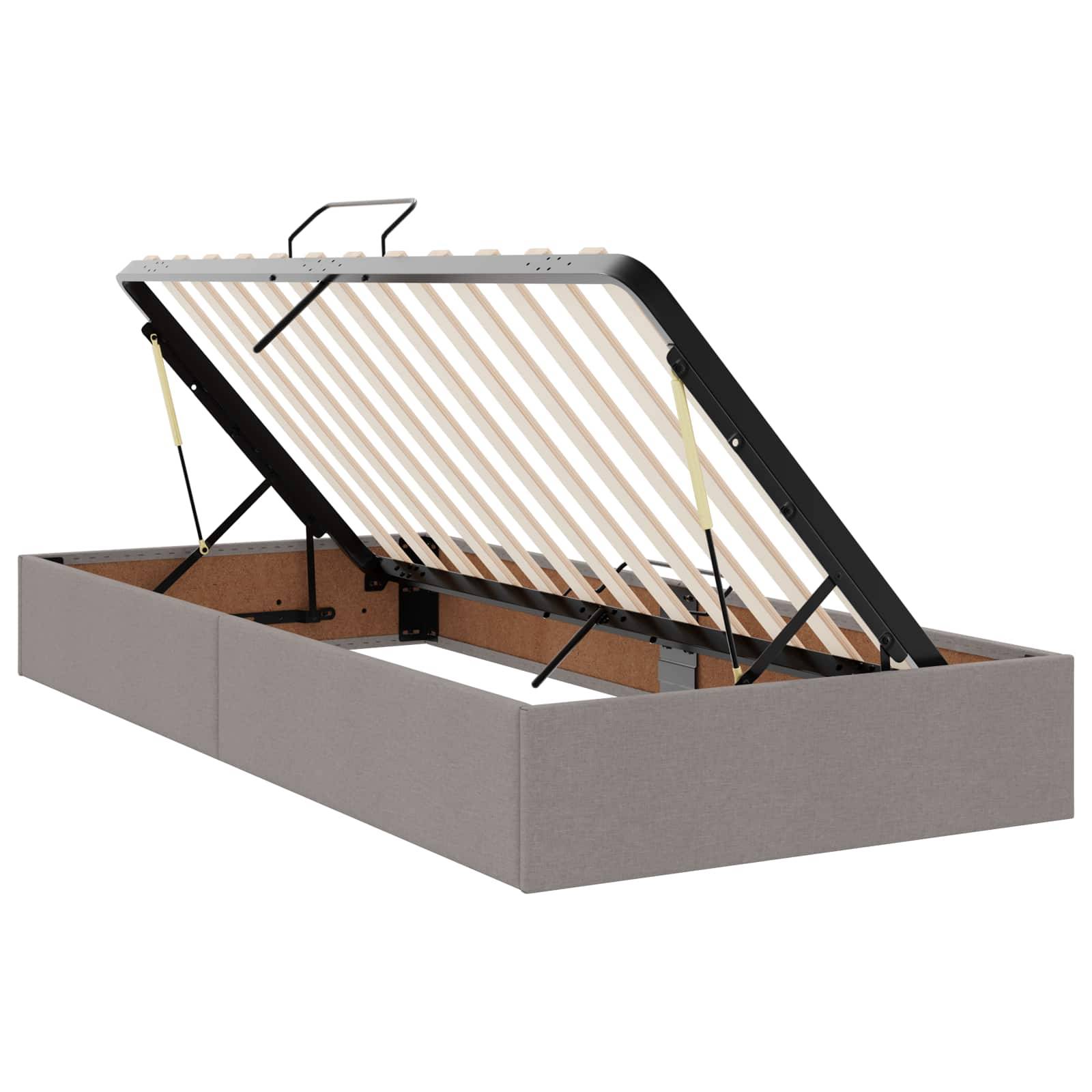 vidaXL Aufbewahrungsbett mit Matratze Taupe 90 x 200 cm Samt