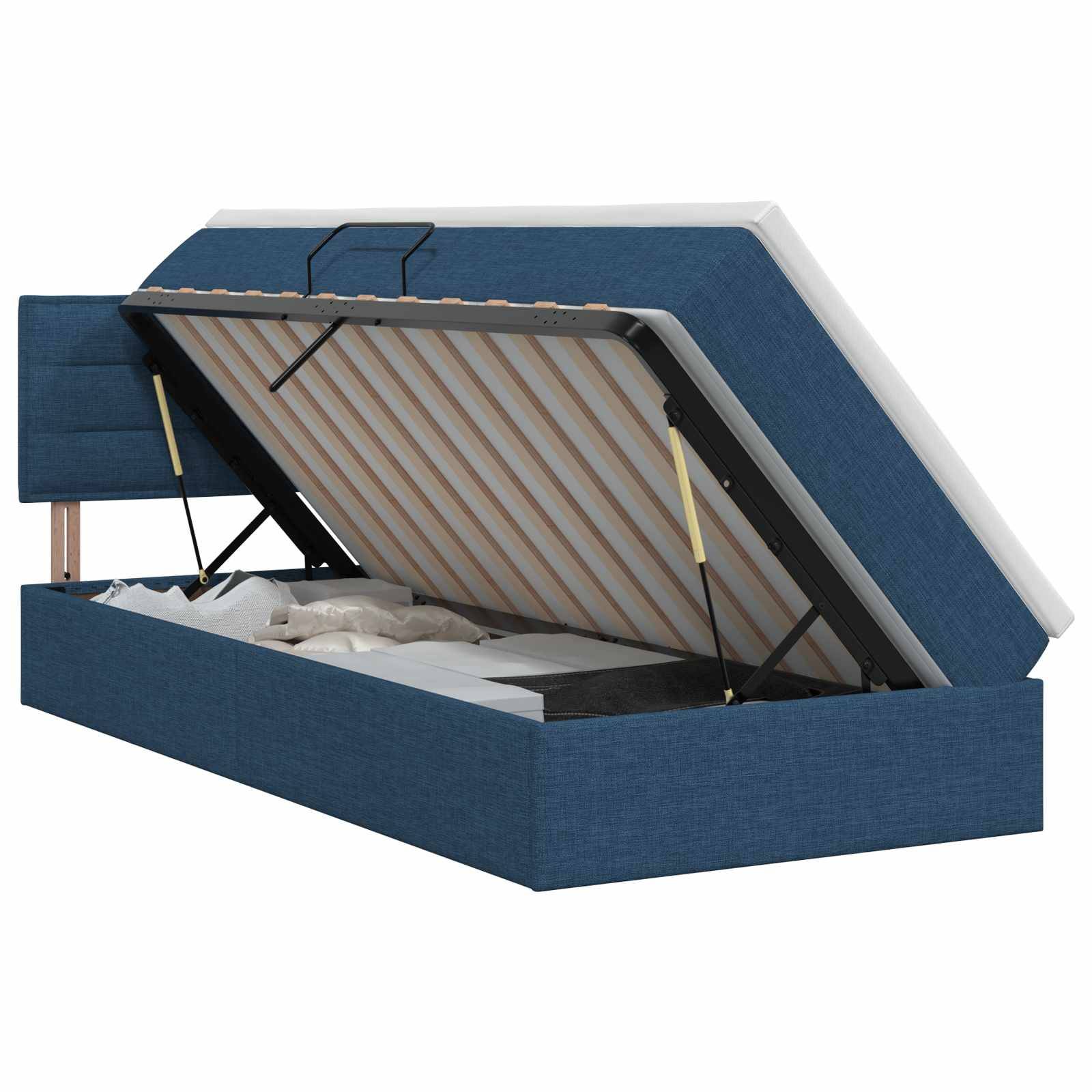vidaXL Aufbewahrungsbett mit Matratze Blau 100 x 200 cm Samt