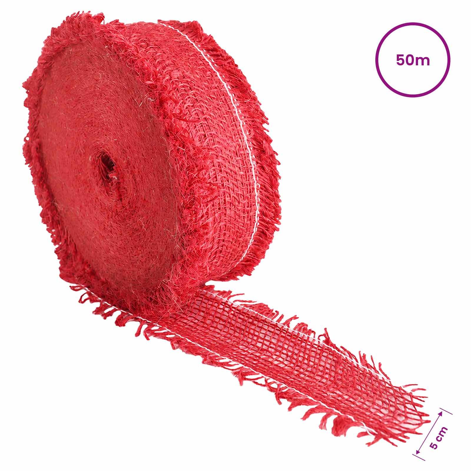 vidaXL Juterolle Rot 5 x 5000 cm