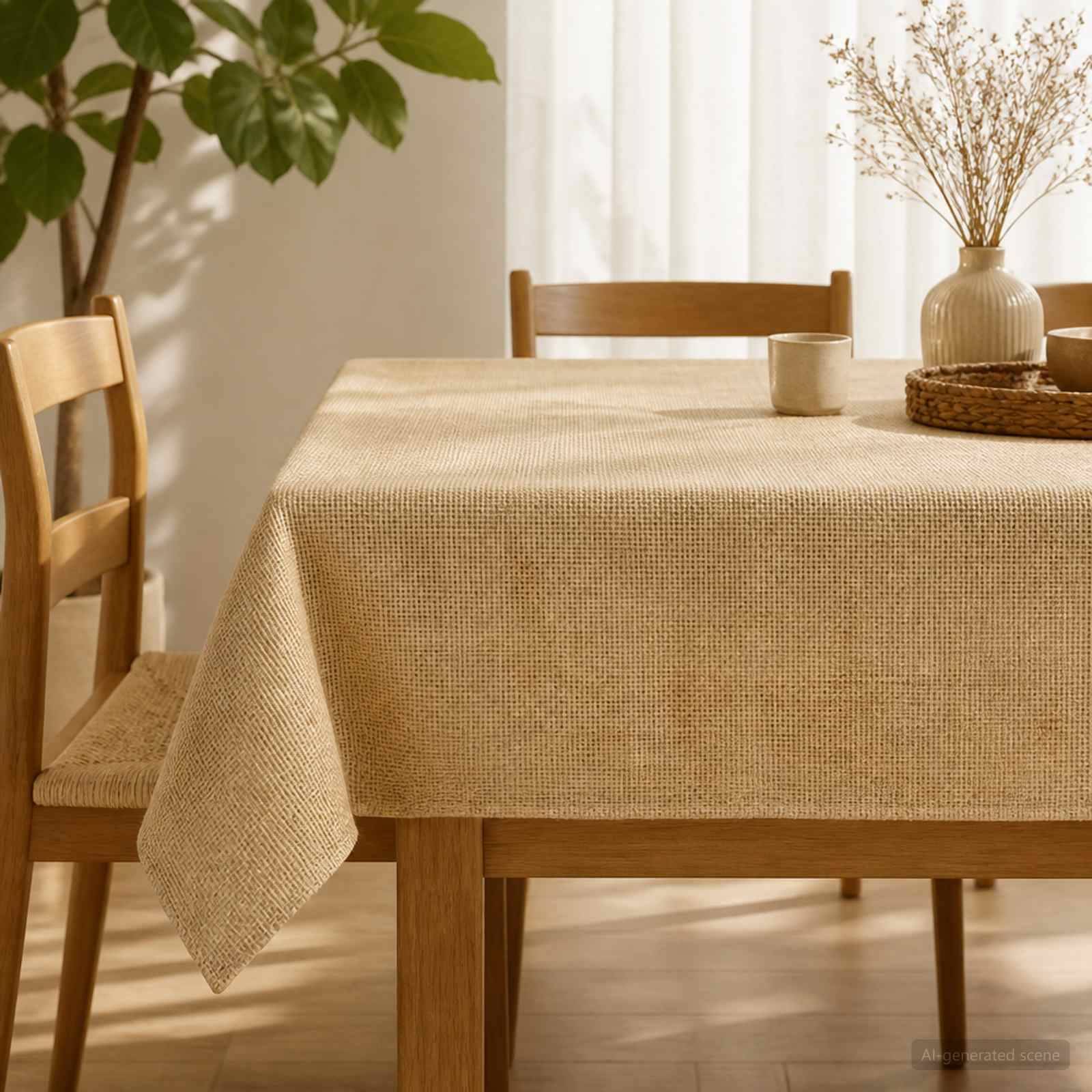 vidaXL Jute-Tischdecke Natur 140 x 240 cm 100% Tossa-Jute
