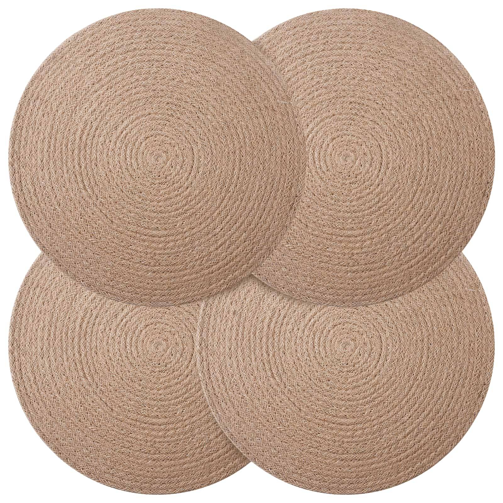 vidaXL Jute-Untersetzer 4 pcs Natur Ø 30 cm 100% Tossa-Jute
