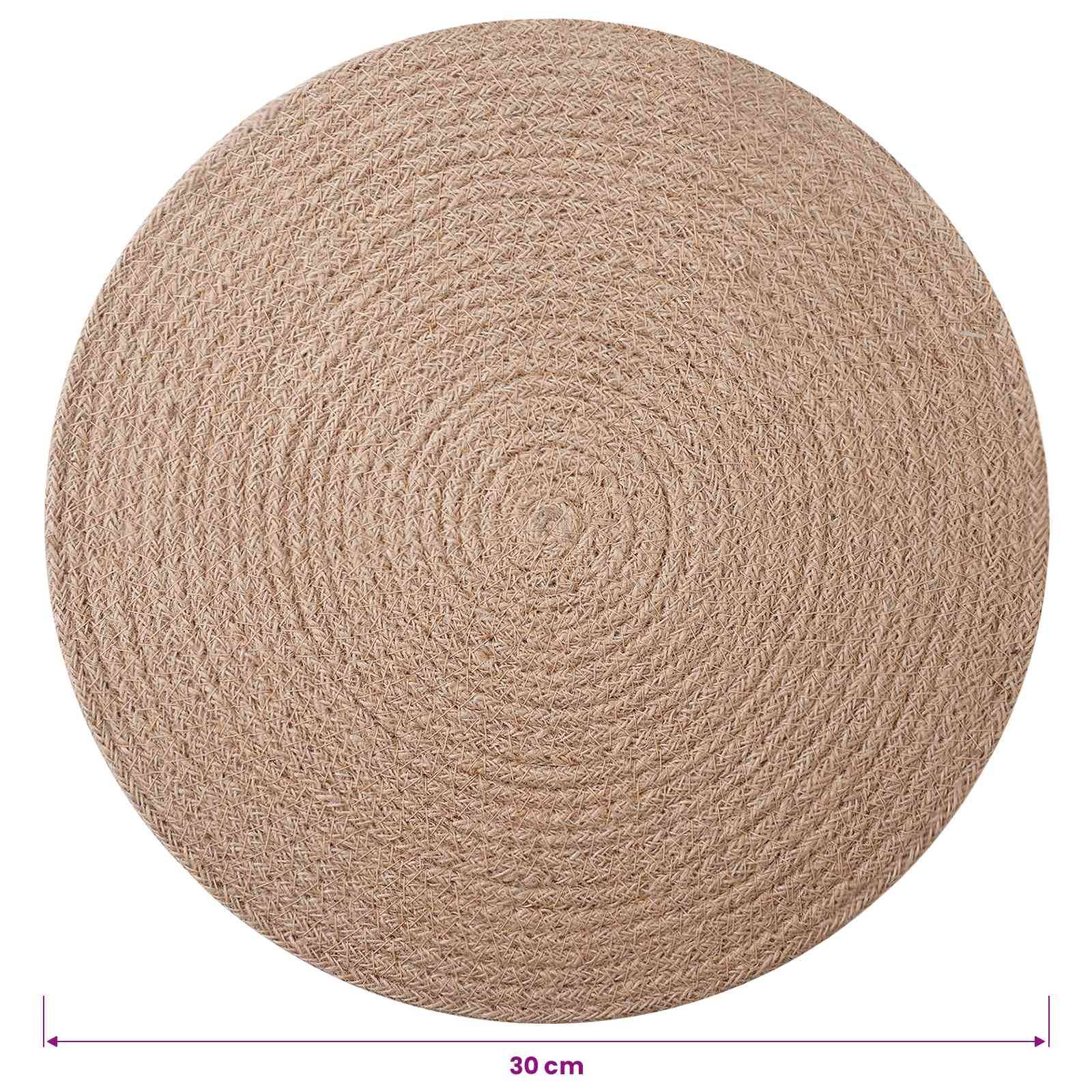 vidaXL Jute-Untersetzer 4 pcs Natur Ø 30 cm 100% Tossa-Jute