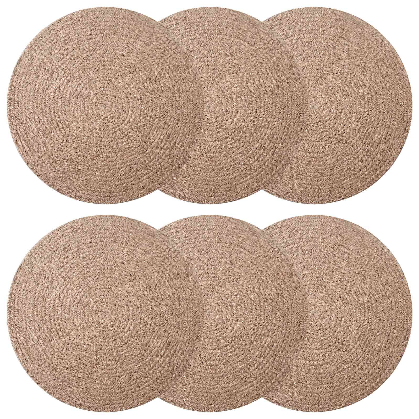 vidaXL Jute-Untersetzer 6 pcs Natur Ø 30 cm 100% Tossa-Jute