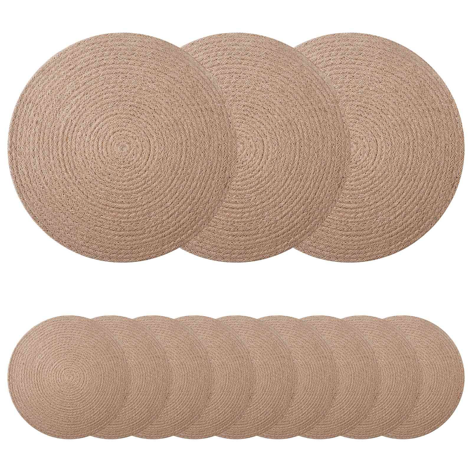 vidaXL Jute-Untersetzer 12 pcs Natur Ø 30 cm 100% Tossa-Jute