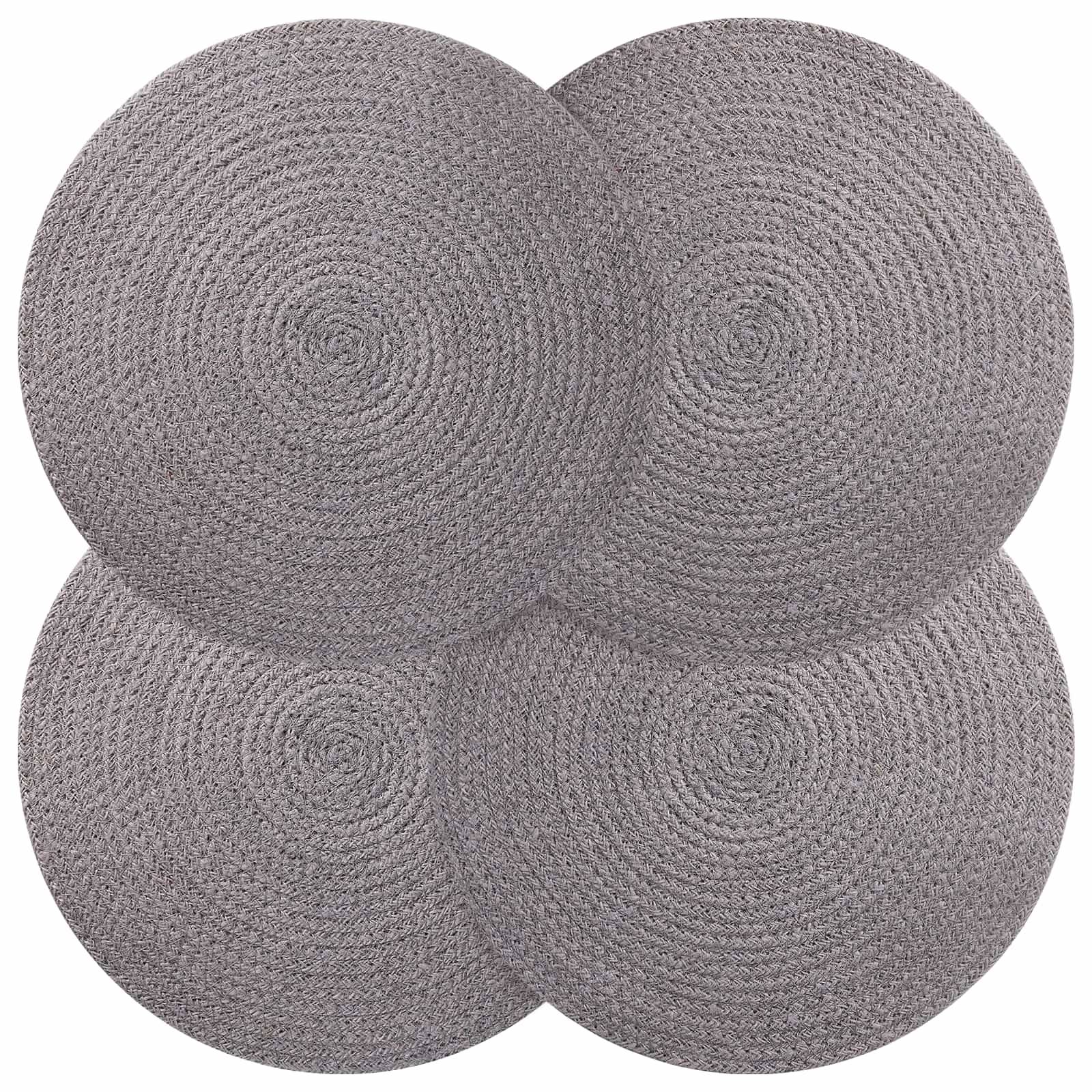 vidaXL Jute-Untersetzer 4 pcs Grau Ø 30 cm 100% Tossa-Jute