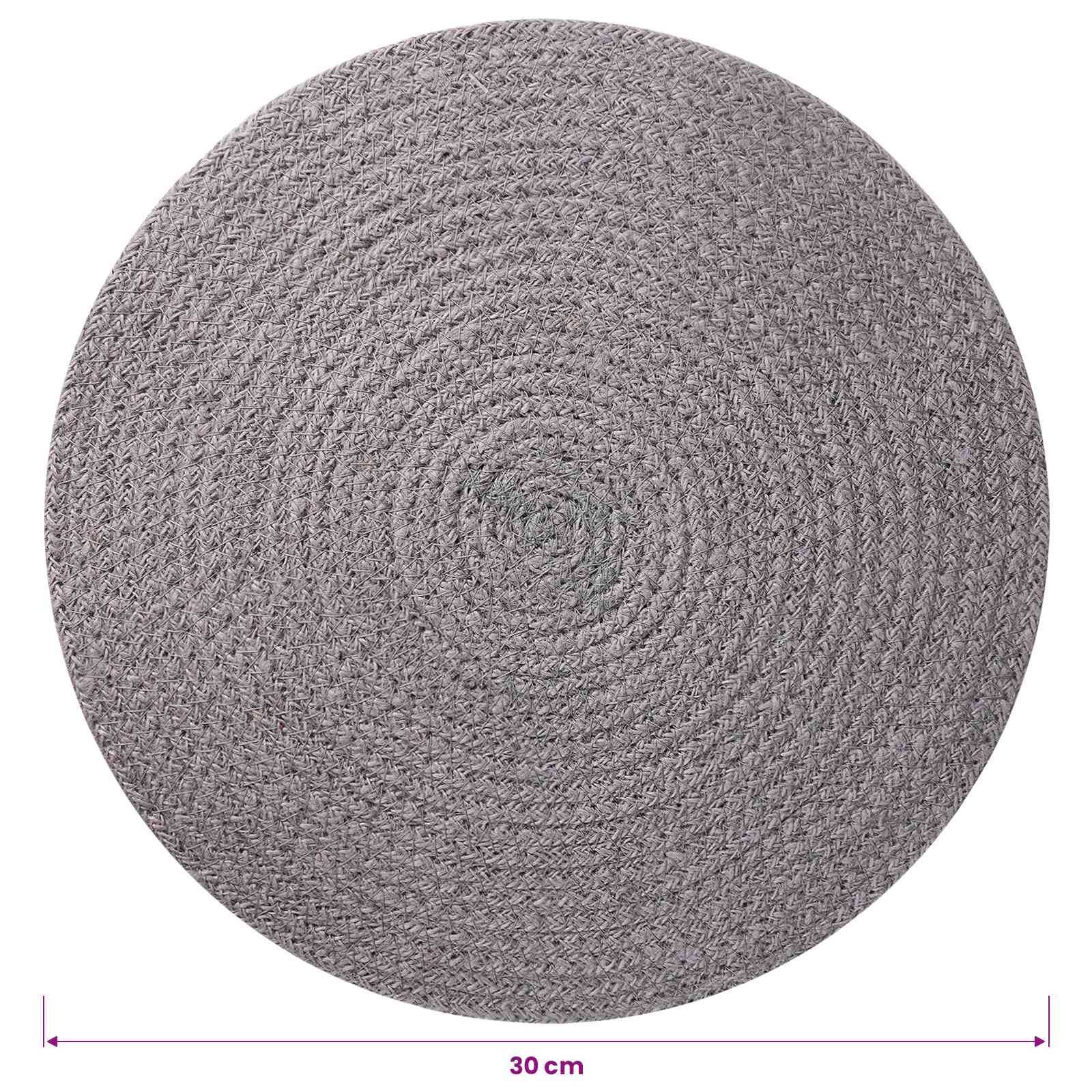 vidaXL Jute-Untersetzer 4 pcs Grau Ø 30 cm 100% Tossa-Jute