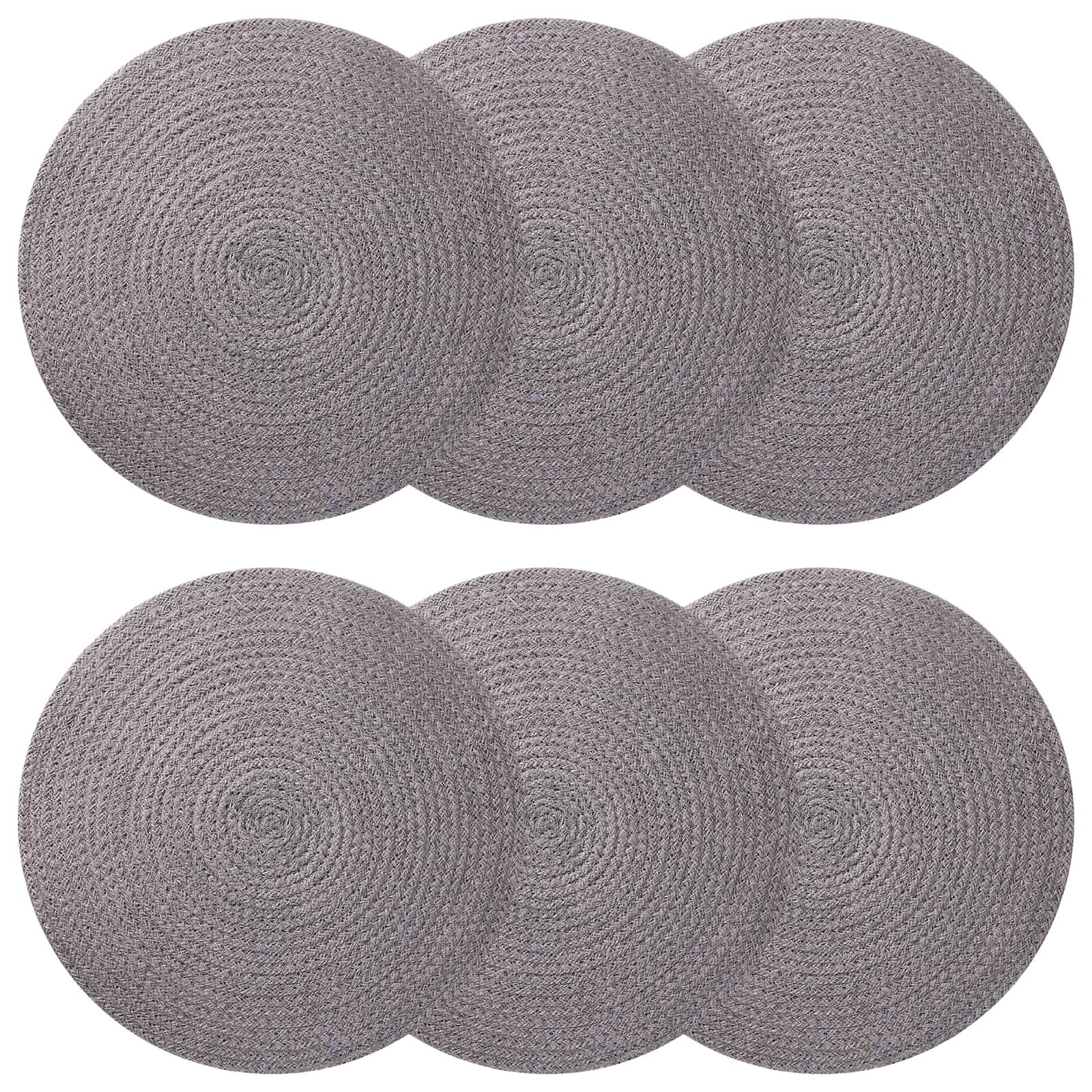 vidaXL Jute-Untersetzer 6 pcs Grau Ø 30 cm 100% Tossa-Jute