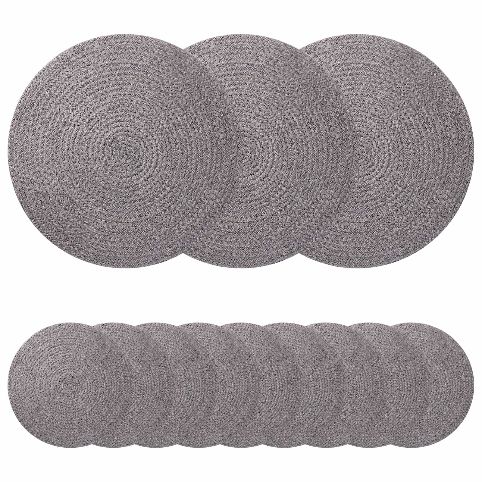 vidaXL Jute-Untersetzer 12 pcs Grau Ø 30 cm 100% Tossa-Jute