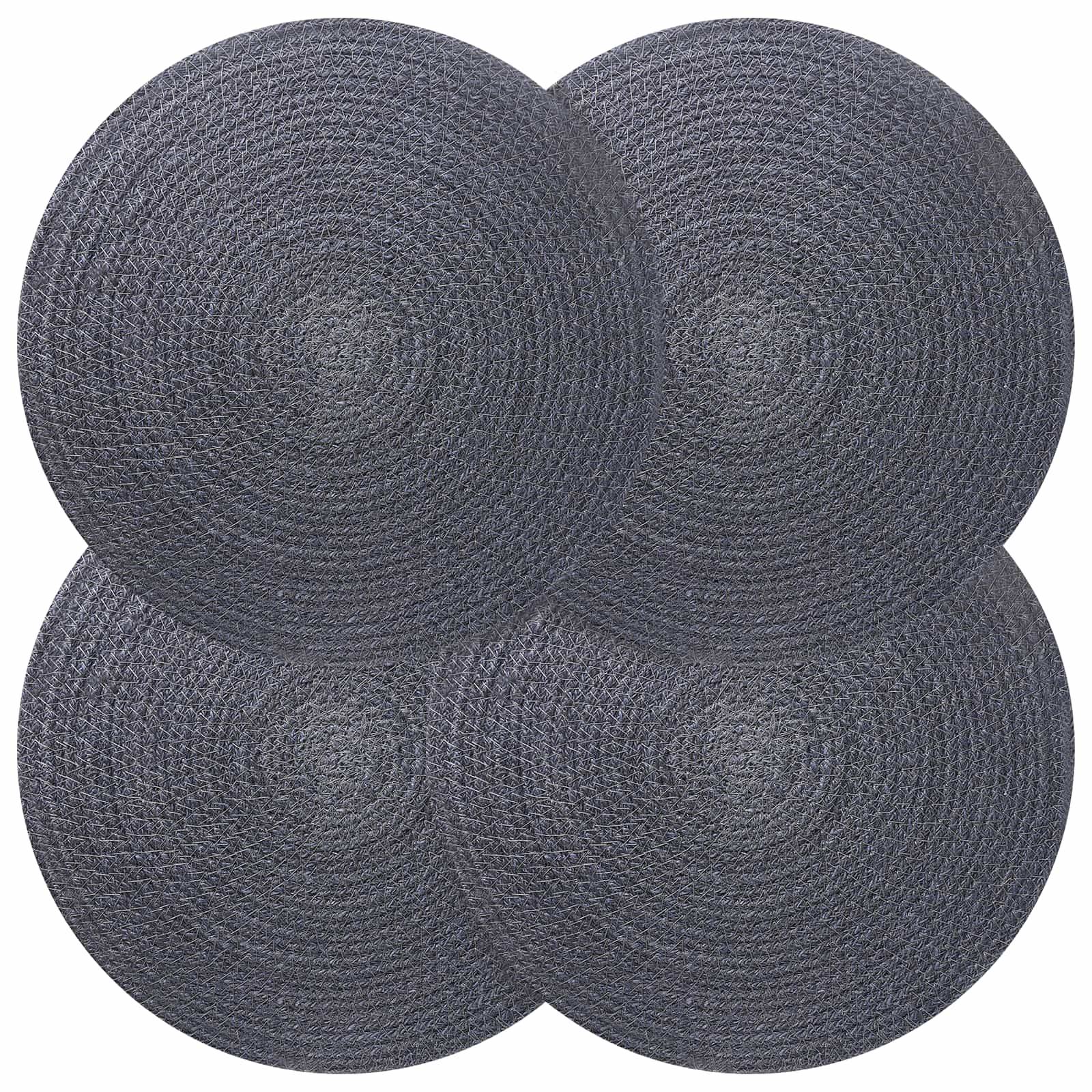vidaXL Jute-Untersetzer 4 pcs Dunkelgrau Ø 30 cm 100% Tossa-Jute