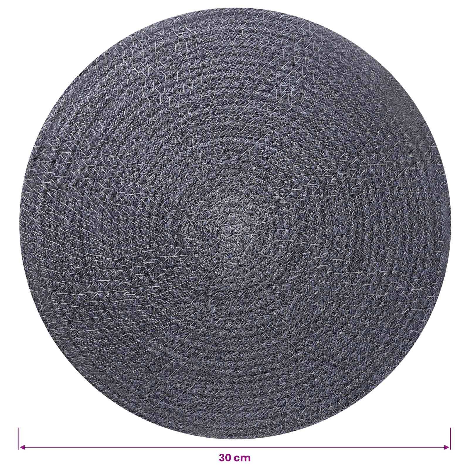 vidaXL Jute-Untersetzer 4 pcs Dunkelgrau Ø 30 cm 100% Tossa-Jute