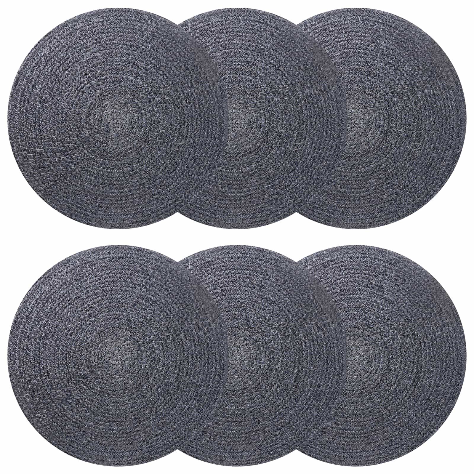 vidaXL Jute-Untersetzer 6 pcs Dunkelgrau Ø 30 cm 100% Tossa-Jute