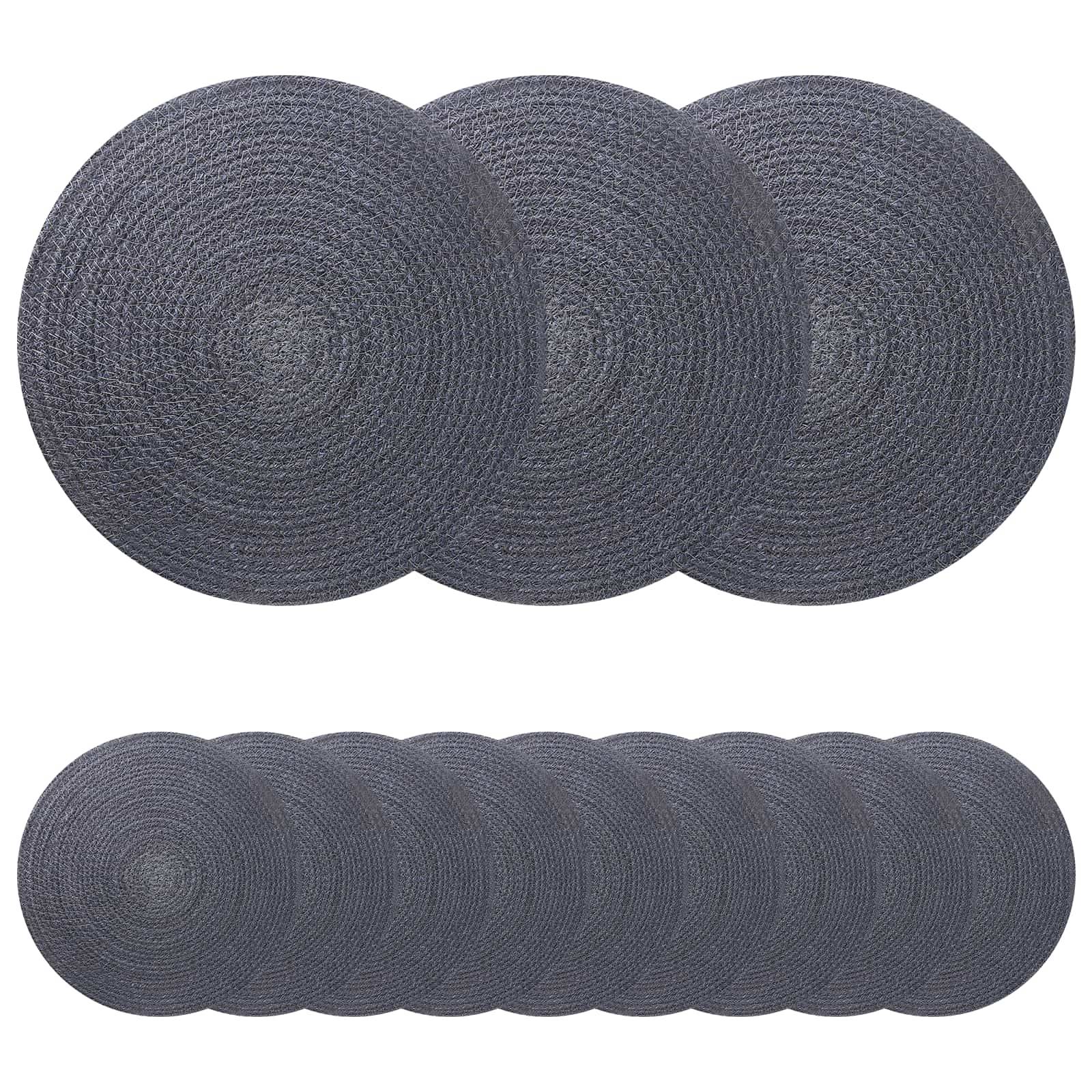 vidaXL Jute-Untersetzer 12 pcs Dunkelgrau Ø 30 cm 100% Tossa-Jute