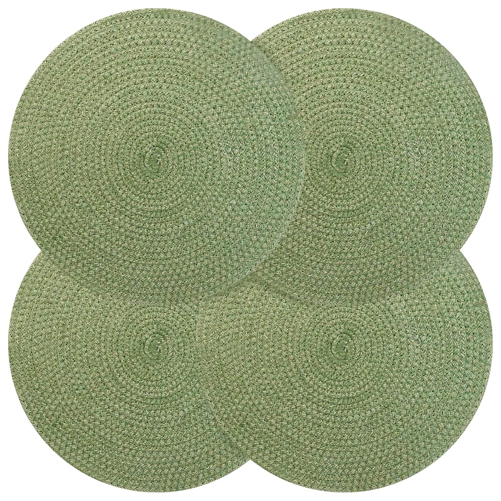 vidaXL Jute-Untersetzer 4 pcs Olivgrün Ø 30 cm 100% Tossa-Jute