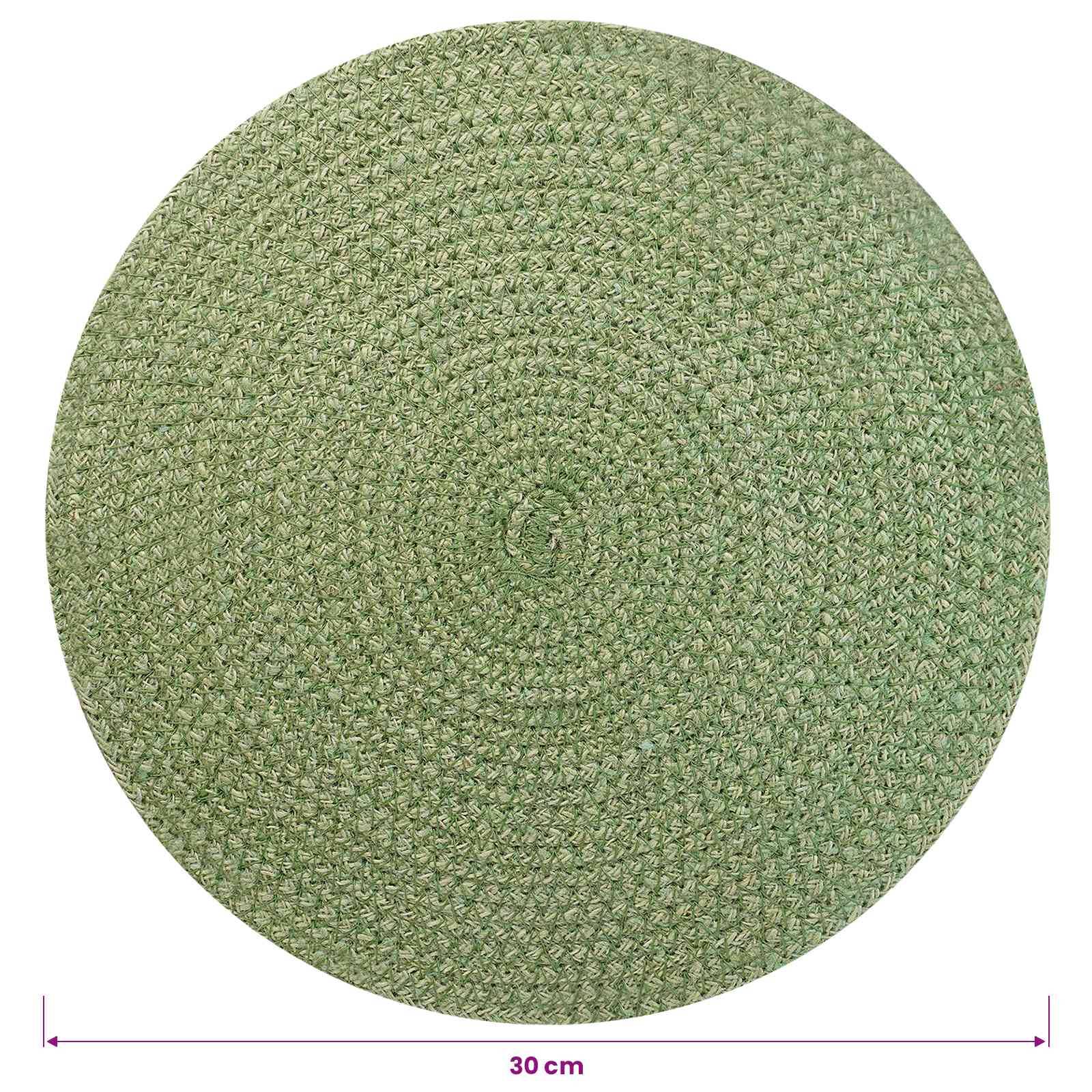 vidaXL Jute-Untersetzer 4 pcs Olivgrün Ø 30 cm 100% Tossa-Jute
