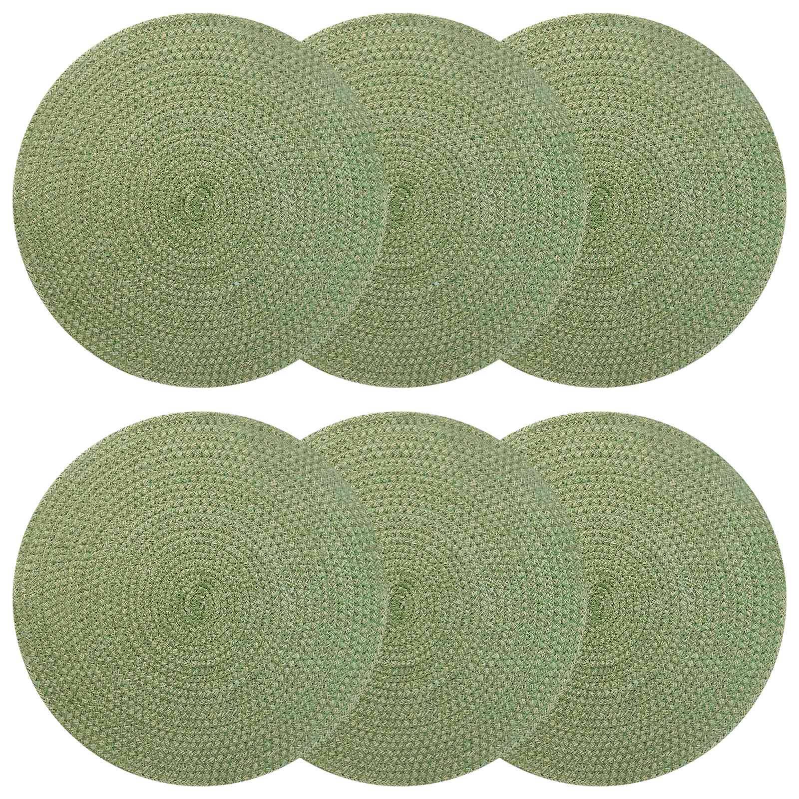 vidaXL Jute-Untersetzer 6 pcs Olivgrün Ø 30 cm 100% Tossa-Jute
