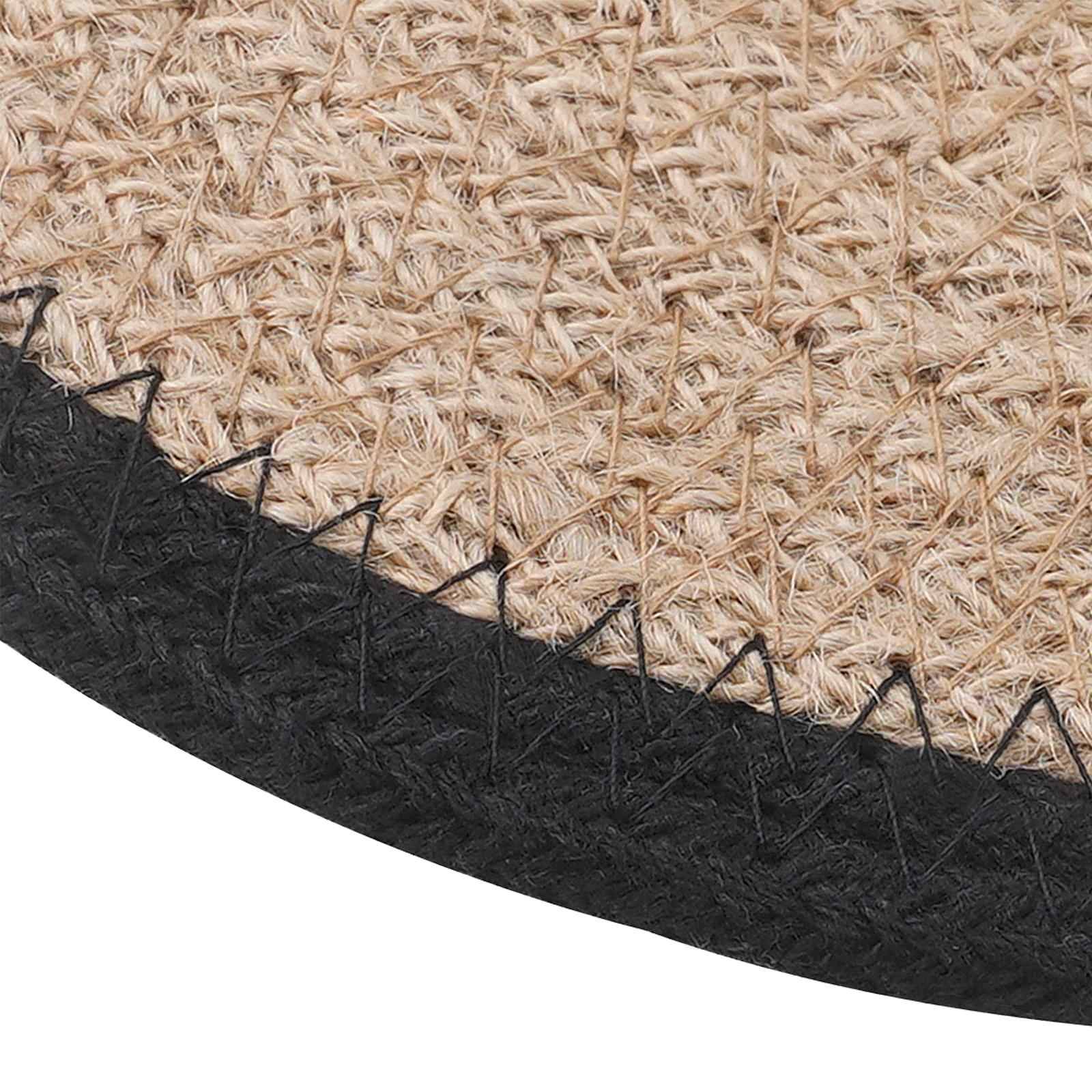 vidaXL Jute Platzsets 4 pcs Natürlich und Schwarz Ø 30 cm