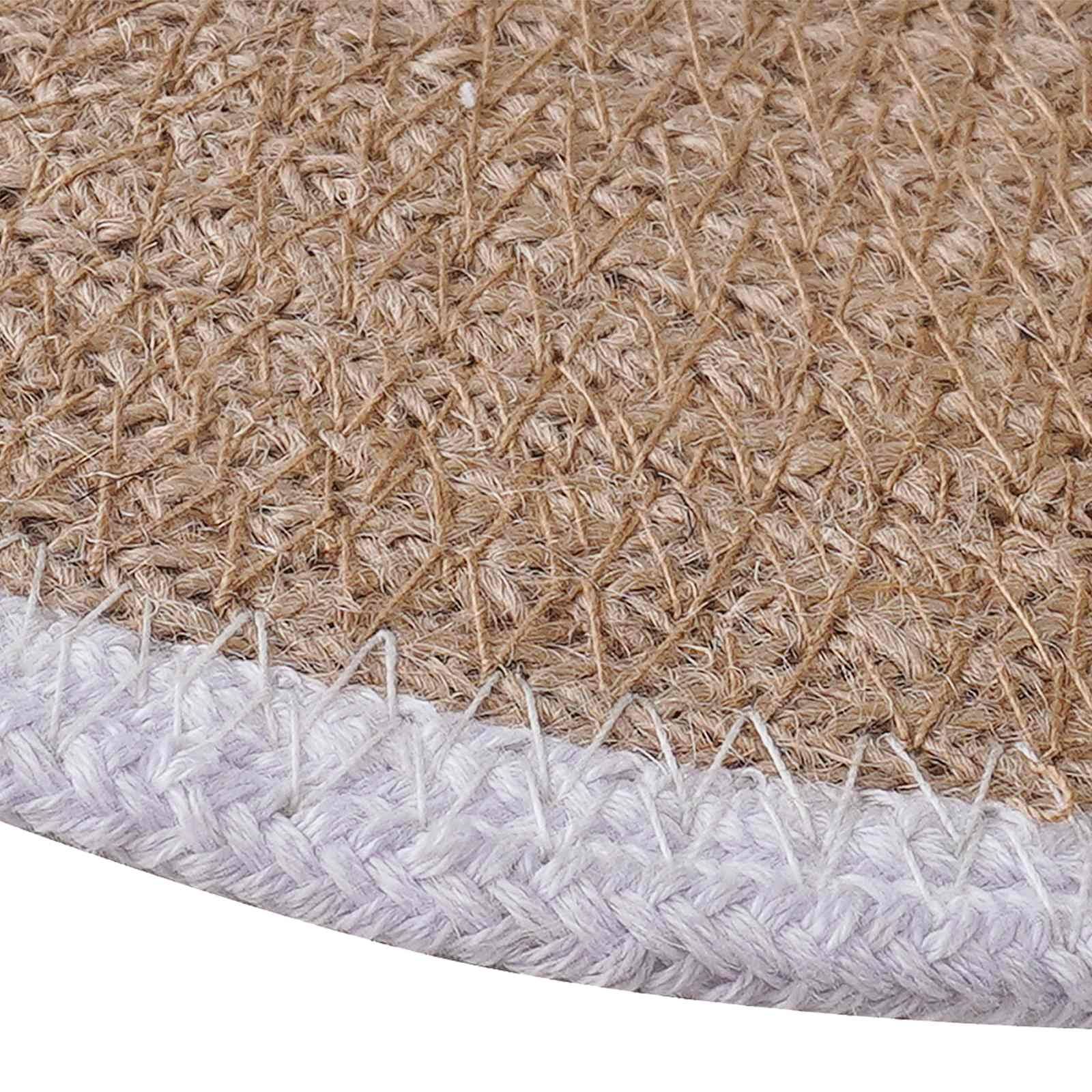 vidaXL Jute Platzsets 4 pcs Natürlich und Weiß Ø 30 cm 100% Tossa Jute