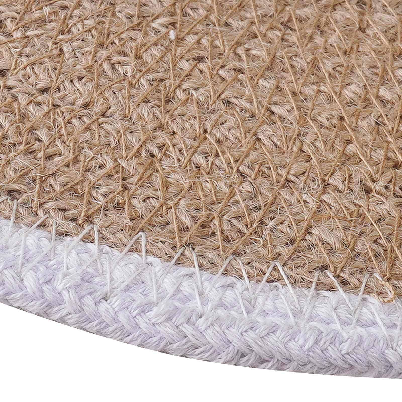 vidaXL Jute Platzsets 12 pcs Natürlich und Weiß Ø 30 cm