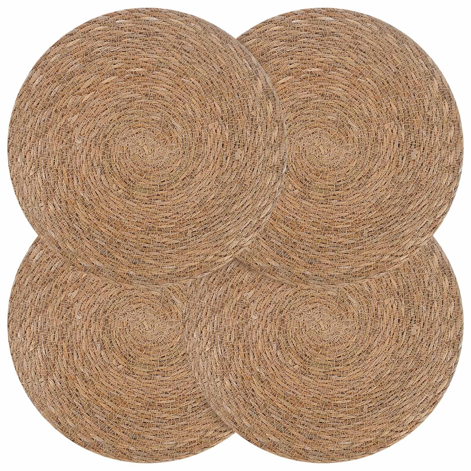 vidaXL Seegraskissen 4 pcs Natur Ø 30 cm 100% Seegras